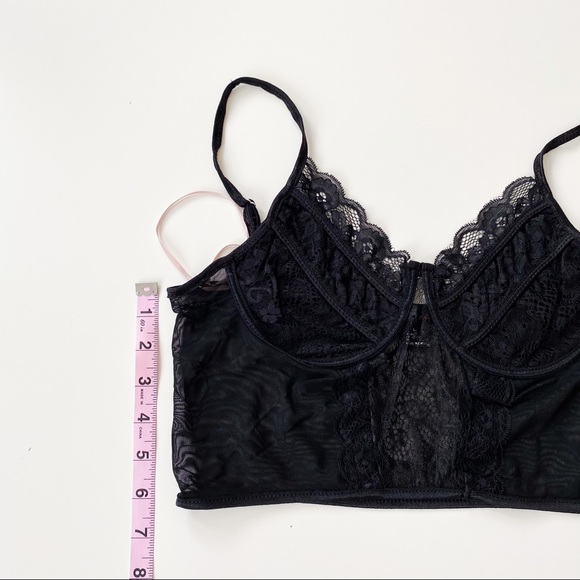 NWT Black Lace Bralette w/ Mesh Back - Picture 3 of 9